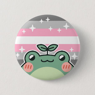 Demigirl LGBT Pride Flag Frog 6 Cm Round Badge