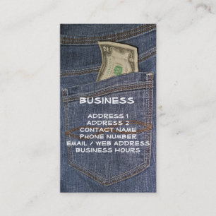 Demin Jeans Pocket & US Money Business Cards