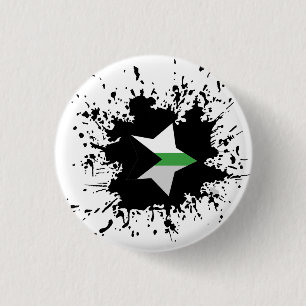 Demiromantic Pride Flag Ink Splash Star 3 Cm Round Badge