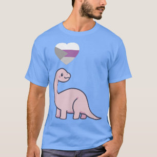 Demisexual Dinosaur LGBTQ Pride Flag Kawaii Anime T-Shirt