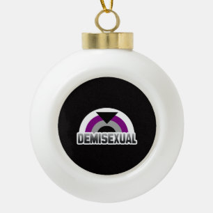 Demisexual Pride Ceramic Ball Christmas Ornament