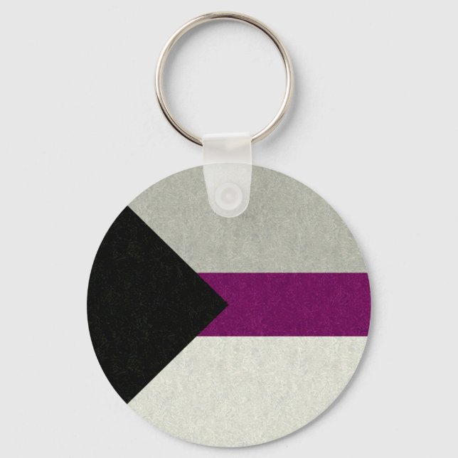 Demisexual Pride Flag Coloured Background Design Key Ring (Front)