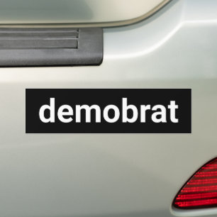 Demobrat funny minimalist text democrat black bumper sticker