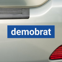 Demobrat funny minimalist text democrat blue