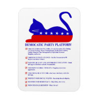 Democatic Party Platform Funny Political Cat 3"x4"
