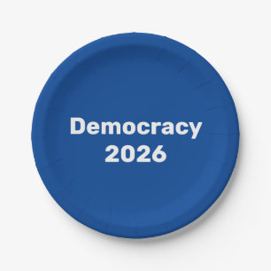Democracy 2026 Midterm Election Paper Plate