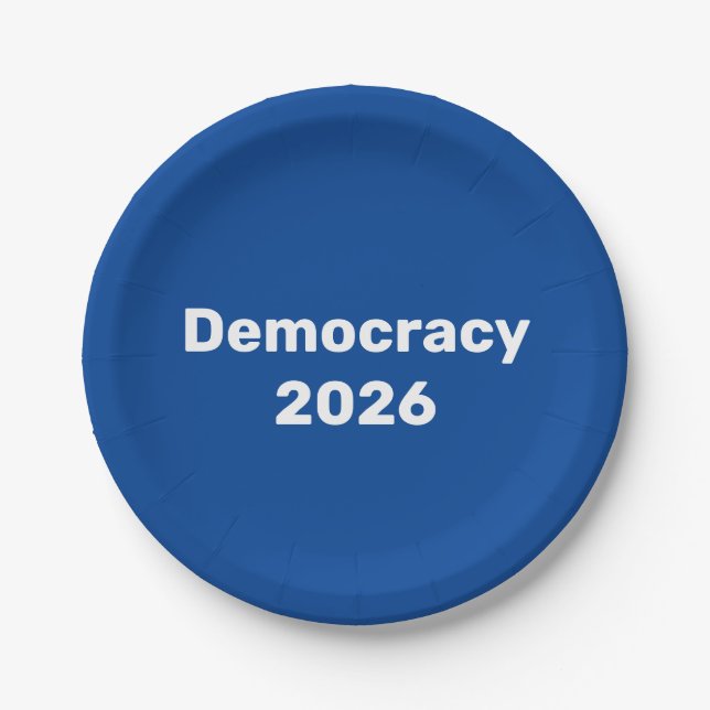 Democracy 2026 Midterm Election Paper Plate (Front)
