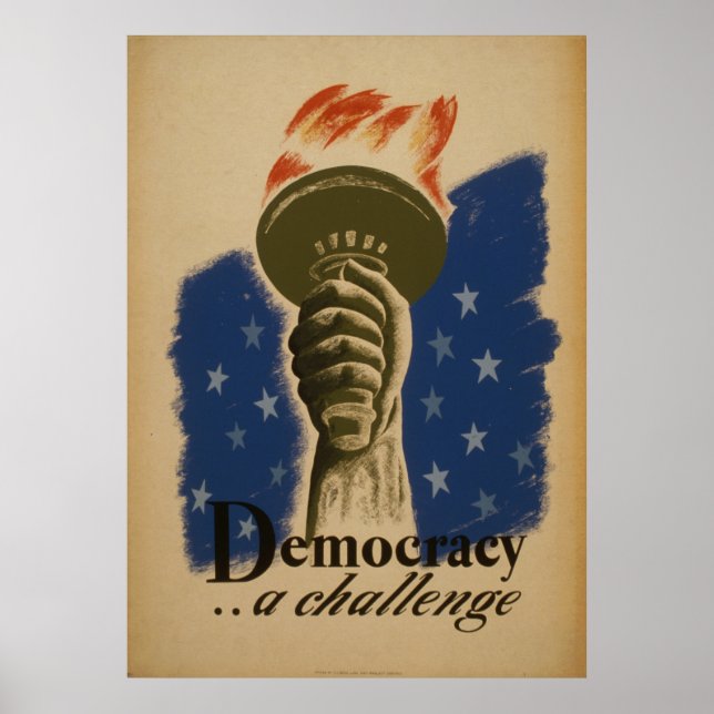 Democracy A Challenge WPA Vintage Poster (Front)