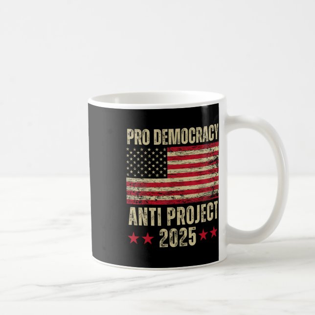 Democracy Anti Project 2025 Stop Project 2025 Anti Coffee Mug (Right)
