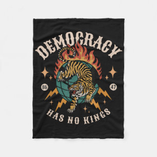 Democracy Has No King 8647 Anti Trump America Soci Fleece Blanket
