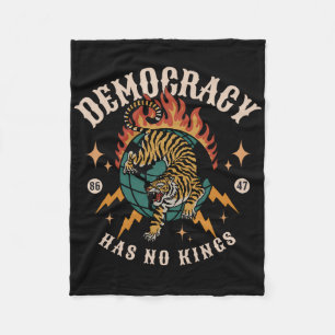 Democracy Has No King 8647 Anti Trump America Soci Fleece Blanket