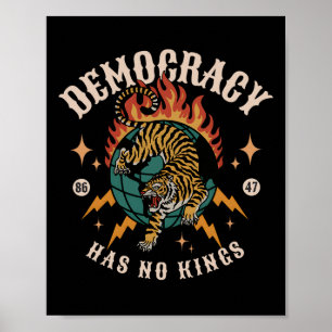Democracy Has No King 8647 Anti Trump America Soci Poster