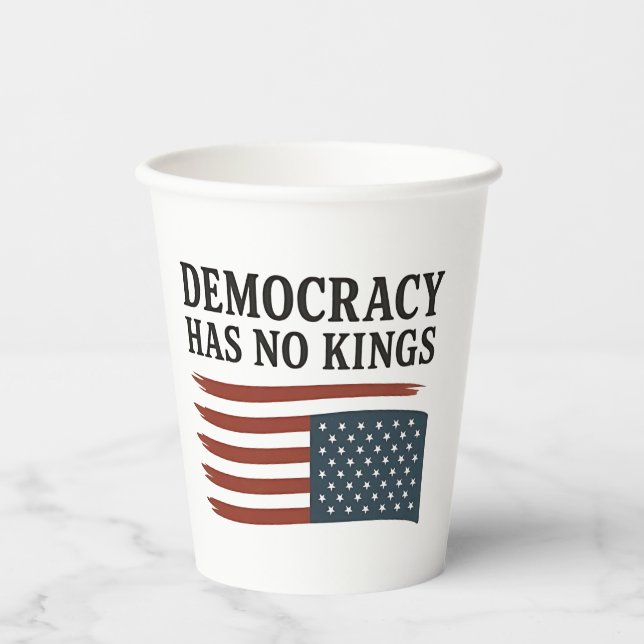 Democracy Has No King Anti Trump USA  Paper Cups (Front)