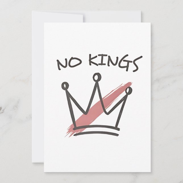 Democracy Has no King Librety Status USA  Holiday Card (Front)