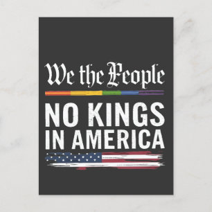 Democracy Has no King Librety Status USA  Invitation Postcard