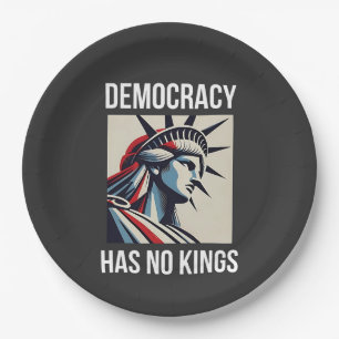 Democracy Has no King Librety Status USA  Paper Plate