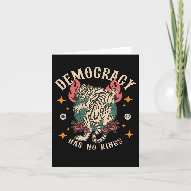 Democracy Has No Kings 8647 Tiger  Card (Front)
