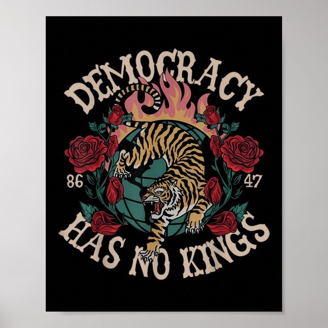 Democracy Has No Kings 8647 Tiger  Poster (Front)