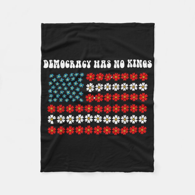 Democracy Has No Kings America Flag Design  Fleece Blanket (Front)