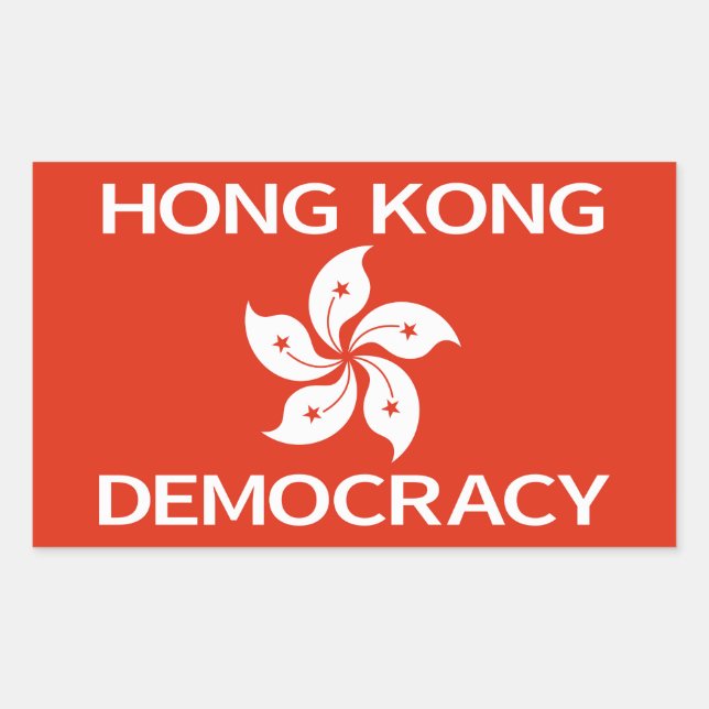 Democracy Hong Kong Flag Rectangular Sticker (Front)