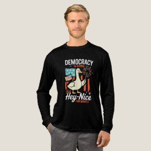 Democracy Is Dying But Hey Nice Fireworks Tri-Blend Shirt