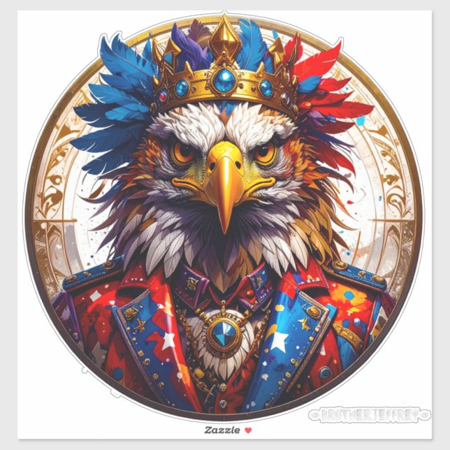 Democracy Is King 002 Custom-Cut Vinyl Sticker (Sheet)