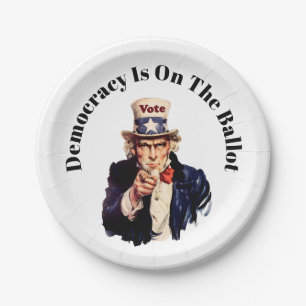 Democracy is on the Ballot 2026 Paper Plate