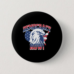 Democracy Now Vote Kamala Harris 2024 Democrat Usa 6 Cm Round Badge