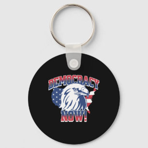 Democracy Now Vote Kamala Harris 2024 Democrat Usa Key Ring