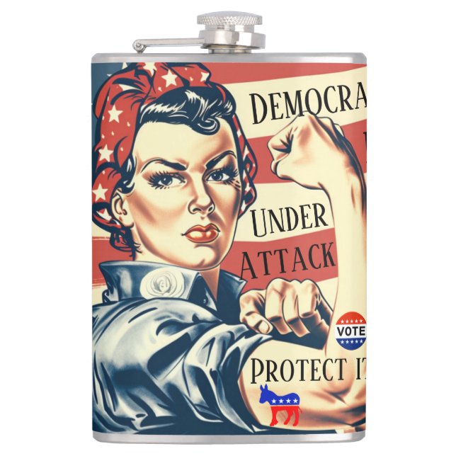 Democracy/ Protect It Flask (Front)