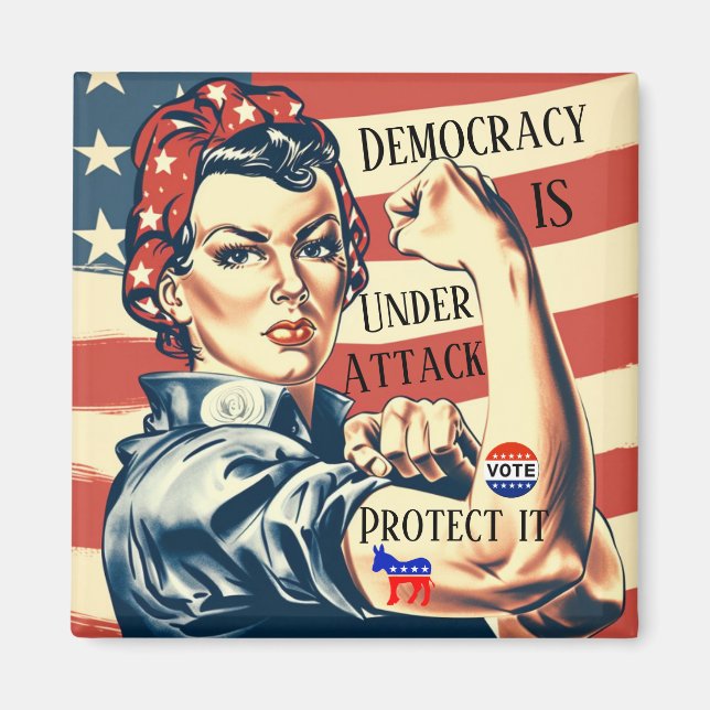 Democracy/ Protect It Magnet (Front)