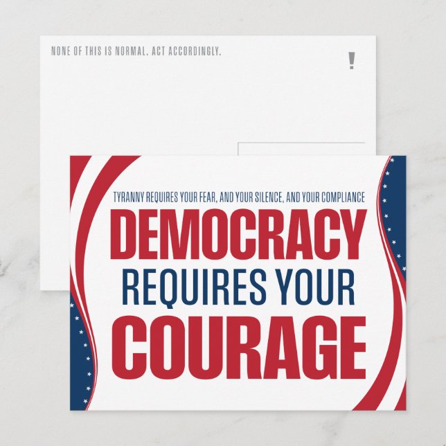 Democracy Requires Courage | Flag | Postcard (Front/Back)