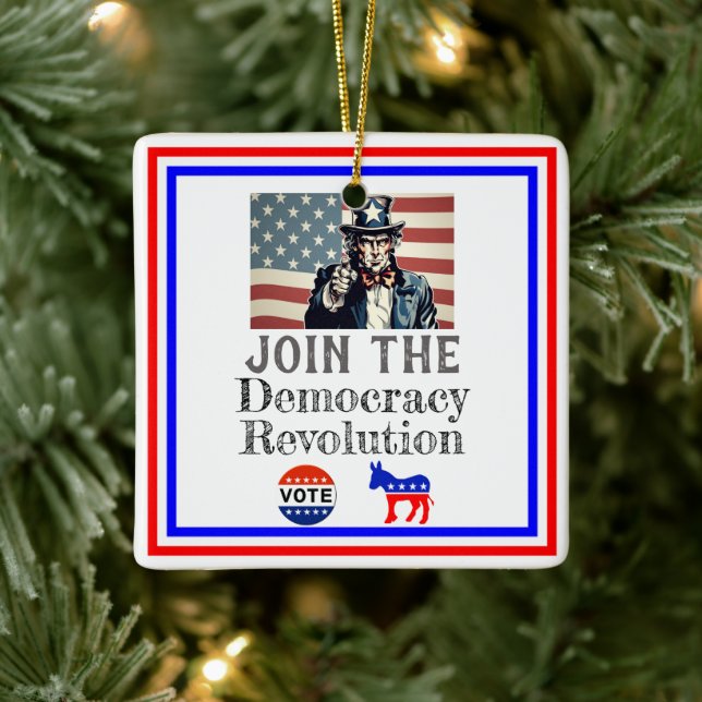 Democracy Revolution Ceramic Ornament (Tree)