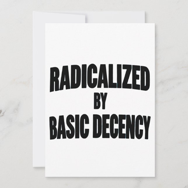 Democracy Social Radicalised By Basic Decency   Invitation (Front)