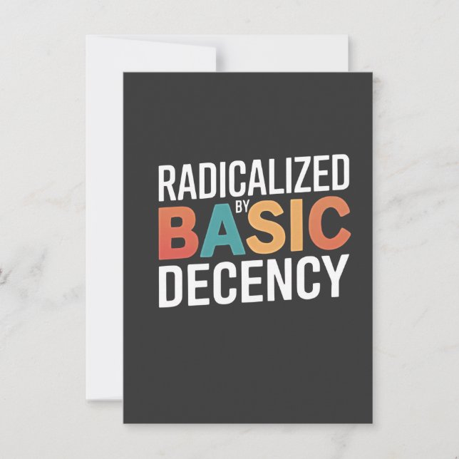Democracy Social Radicalised By Basic Decency Invitation (Front)