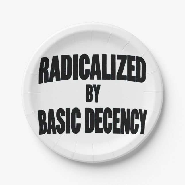 Democracy Social Radicalised By Basic Decency   Paper Plate (Front)