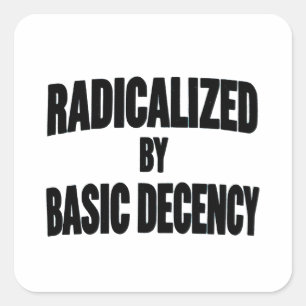 Democracy Social Radicalised By Basic Decency Square Sticker