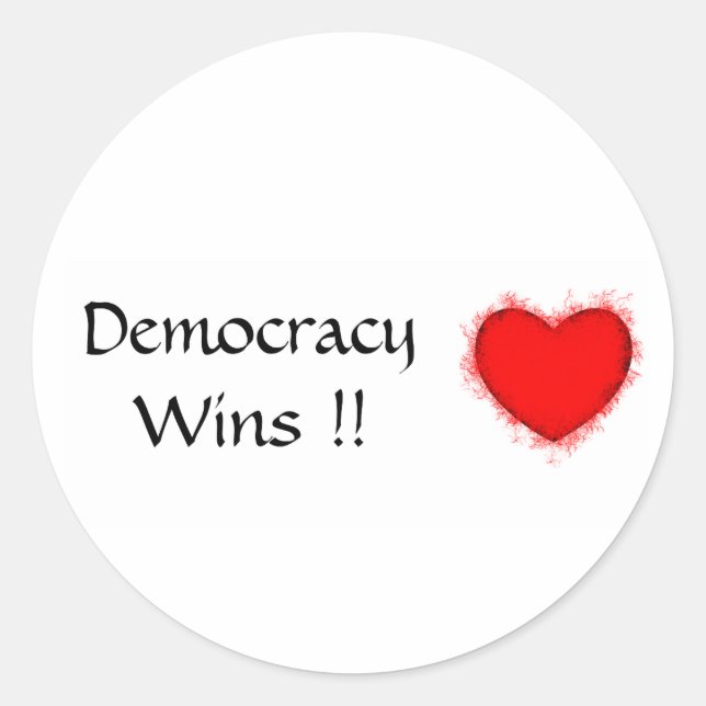 Democracy Wins sticker (Front)