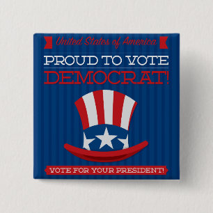 Democrat 15 Cm Square Badge