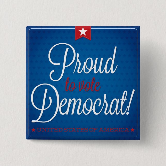 Democrat 15 Cm Square Badge (Front)