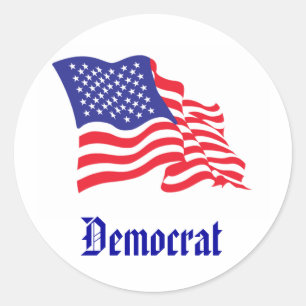 Democrat American Flag Classic Round Sticker