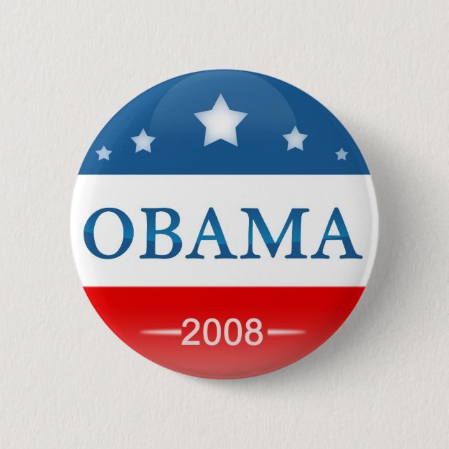 Democrat Barack Obama 2008 6 Cm Round Badge (Front)