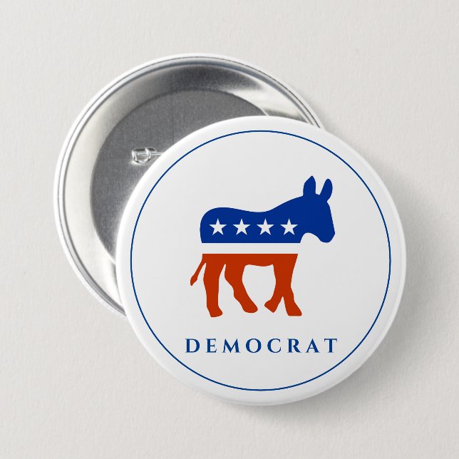 Democrat Button Pin (Front & Back)