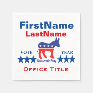 Democrat Custom Campaign Template Napkin