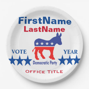 Democrat Custom Campaign Template Paper Plate
