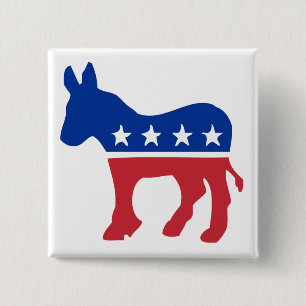 Democrat Donkey 15 Cm Square Badge