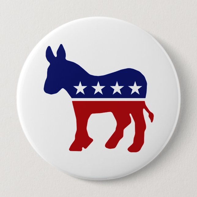 Democrat Donkey 1 10 Cm Round Badge (Front)