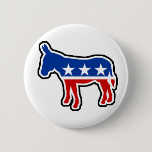 Democrat Donkey 6 Cm Round Badge