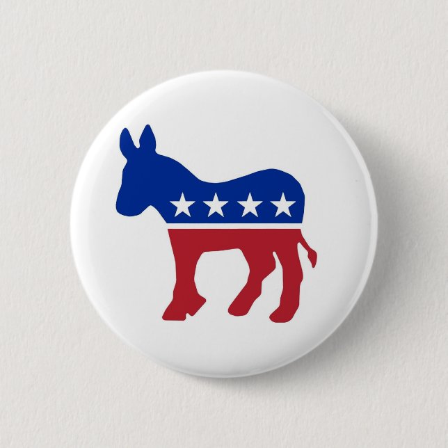 Democrat Donkey  6 Cm Round Badge (Front)