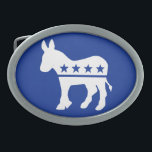 Democrat Donkey Belt Buckle<br><div class="desc">Democrat Donkey Belt Buckle
Customisable Background.
Choose the background colour you want by clicking Customise it - Edit - Background.</div>